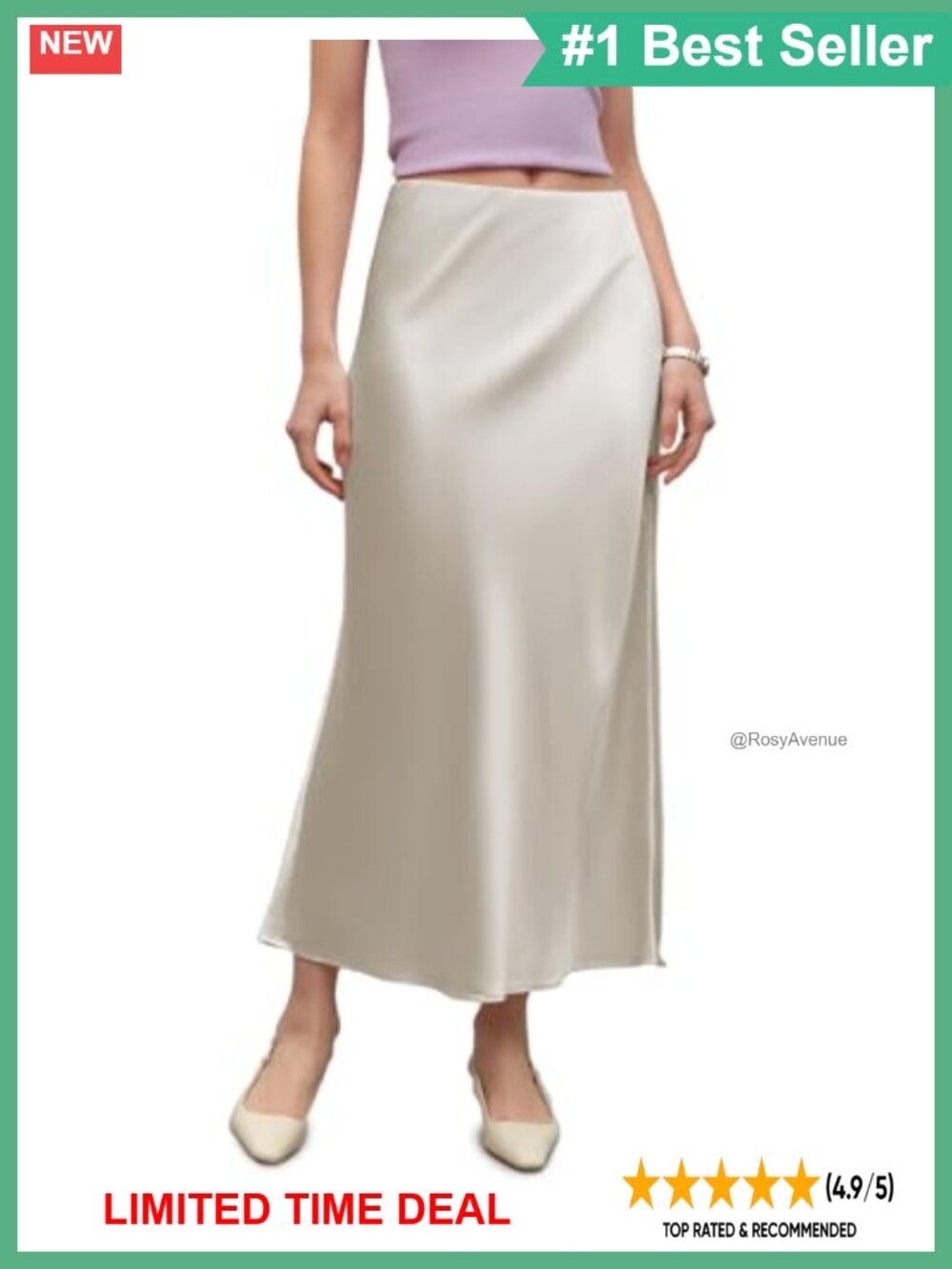 Mulberry Silk Midi Skirt High Waist Formal Casual